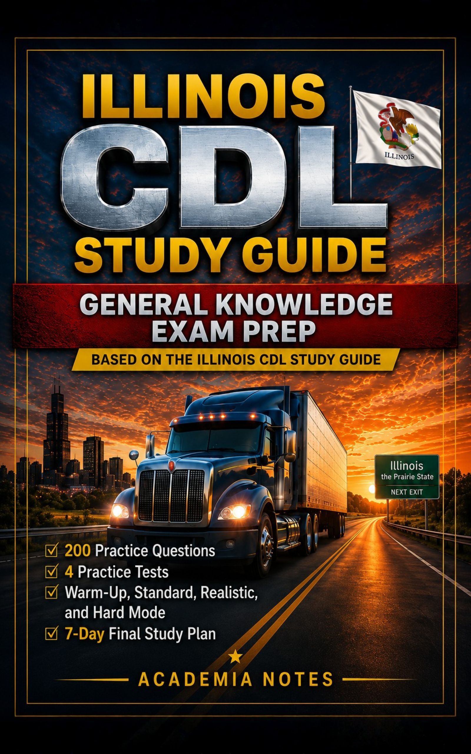 Illinois CDL Study Guide 2026-2027 book cover